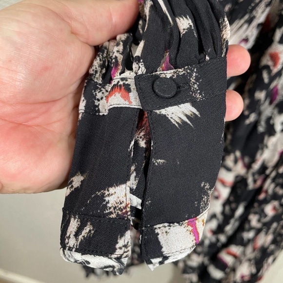 AllSaints 8 Lizia Wing Studded Asymmetrical Rocker Shift Dress Black Long Sleeve - Picture 5 of 12